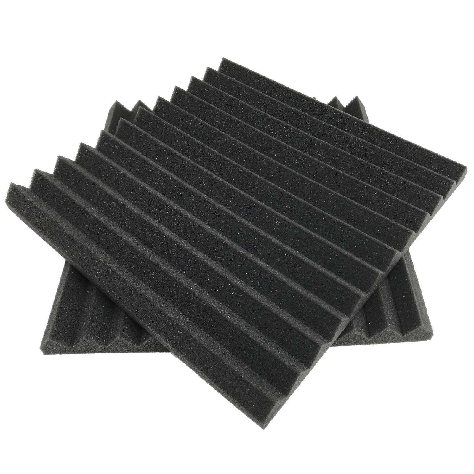 48 Pack Acoustic Wedge Studio Soundproofing Foam Wall Tiles 12" X 12" X 1" Inches