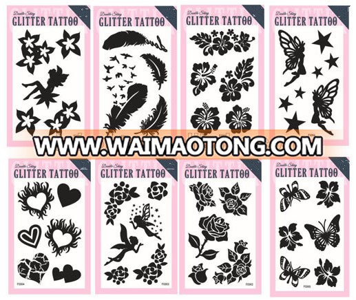 Popular And New Style Of Body Art Glitter Tattoos