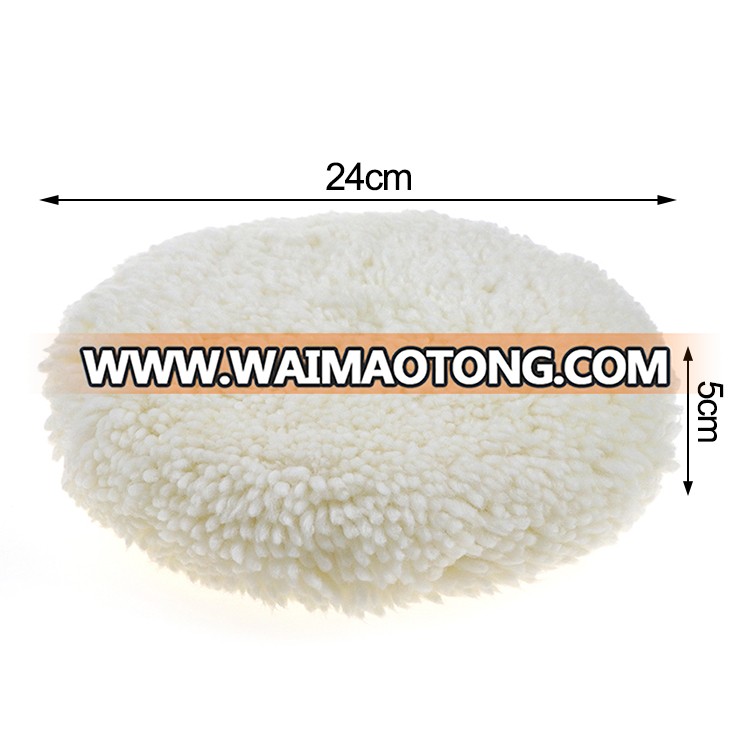 China Factory Car Care Products Professional Double-sided Lamb Wool Buffing Pad Wheel Auto wool polishing pad for car