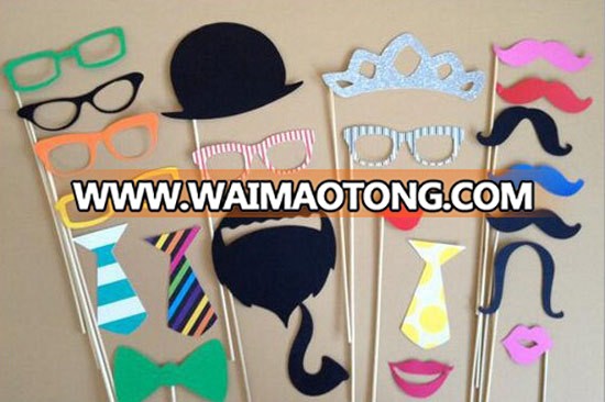 Ywbeyond wedding party phto booth props favors of 22pcs/bag paper glasses bowtie props event party supplies