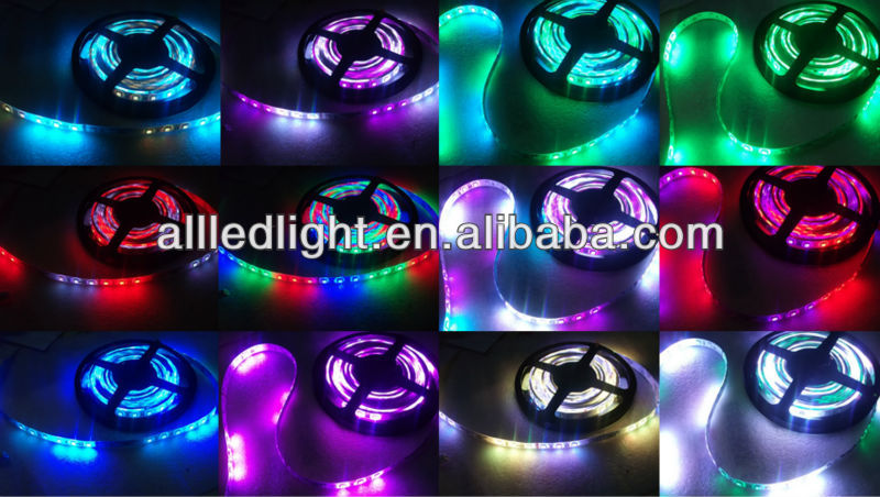 SMD 5050  RGB LED Strip Lihgt Waterproof Flexible Tape DC12V 5M 300LED+ 3A Power Supply + 24 Key Remote Control