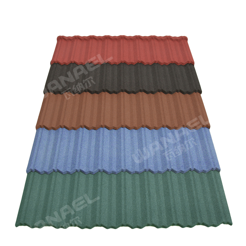 50 Year Warranty Kerala House Decorative Lightweight Red Colorful Stone Coated Metal Roof Tile