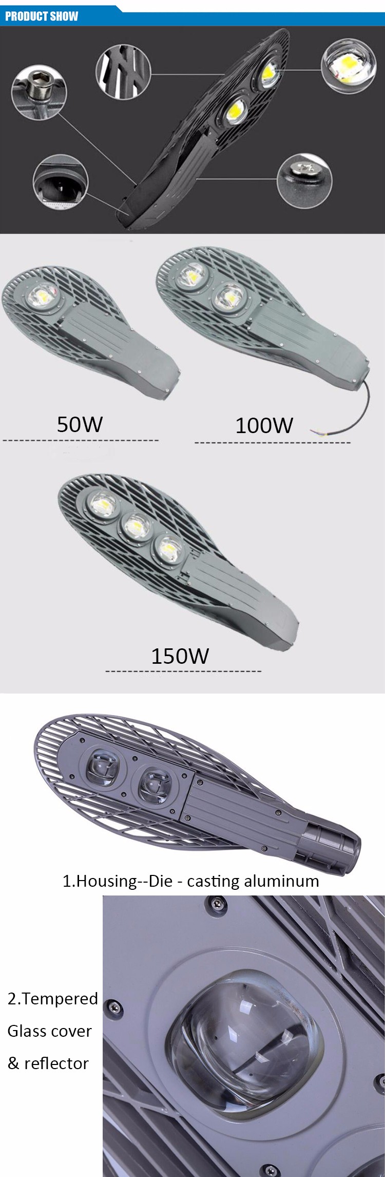 Led Solar Cobra Head Street Light Lamp