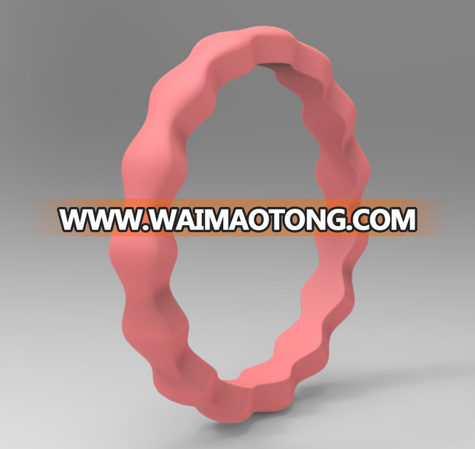 diamond pattern Silicone Rubber Wedding Bands for Men & Women