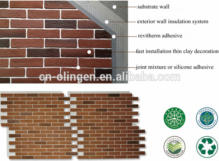 Polystyrene brick for exterior wall cladding