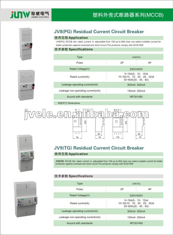 CIRCUIT BREAKER 2P 60A Carth leakage