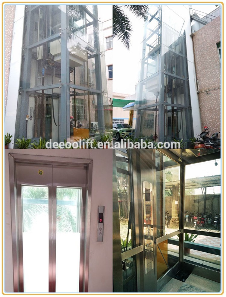 indoor outdoor glass office passenger elevator 8 person 630kg