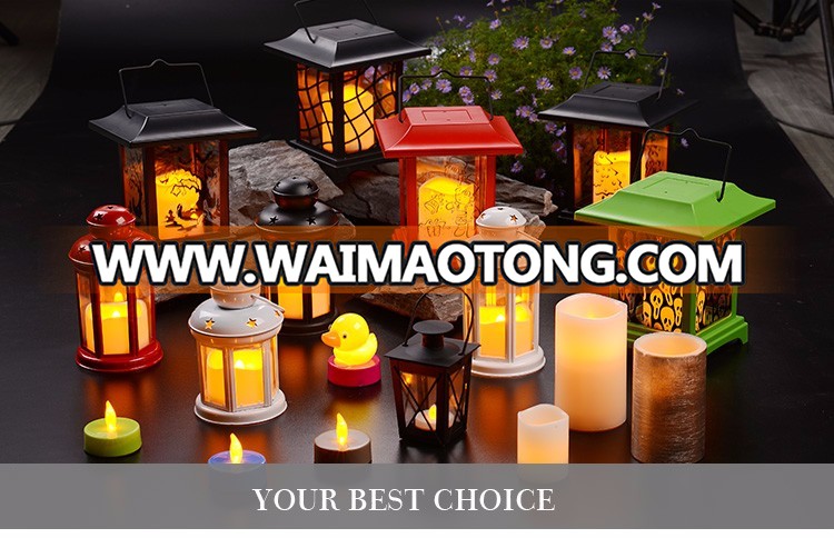 Glass Metal Iron LED Lantern candle