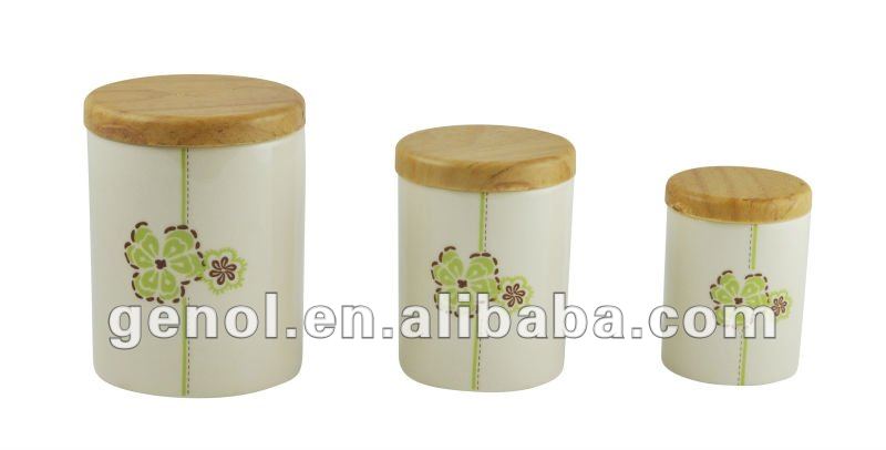 ceramic colorful canister,ceramic jar with lid