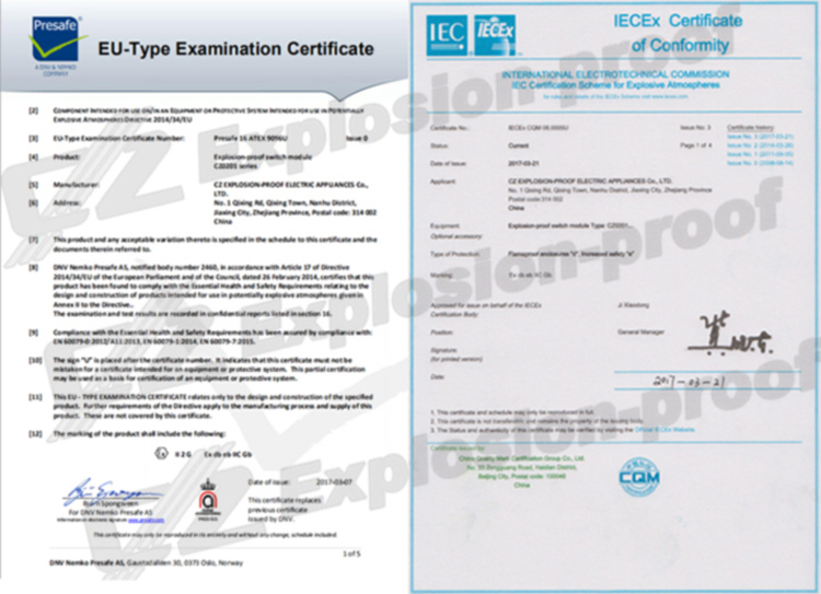 IECEx And ATEX Certified Explosion-proof Waterproof Manual Transfer Industrial Switch