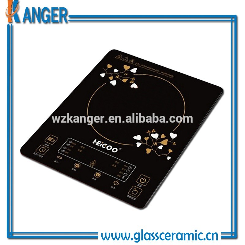 Kanger radiant cooker high temperature round black silkscreen print Ceramic Glass