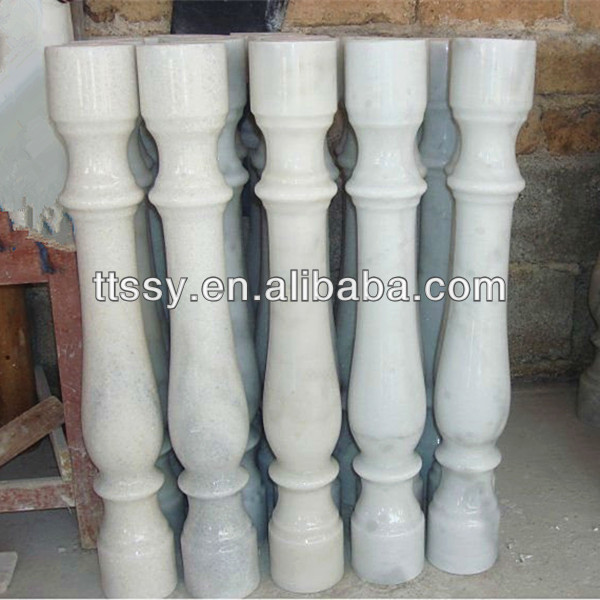 Polished hunan white marble gate pillar design