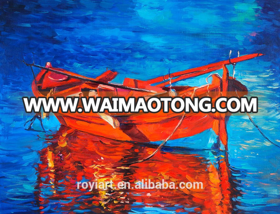 Handmade Thick strokes abstract boat knife oil painting on canvas popular sell good price