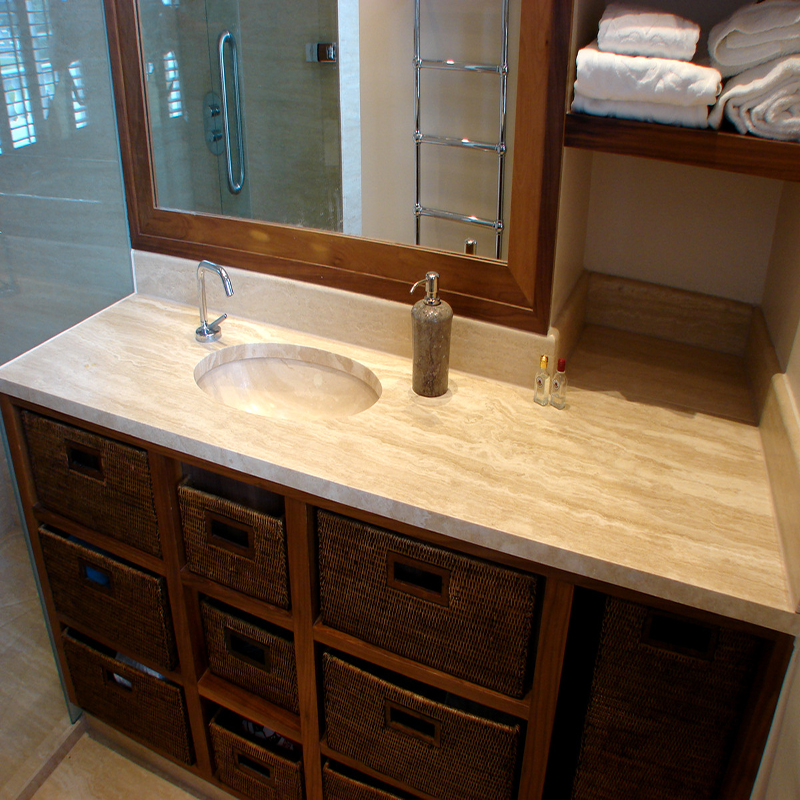 Marble Travertine Vanity Top and Sink