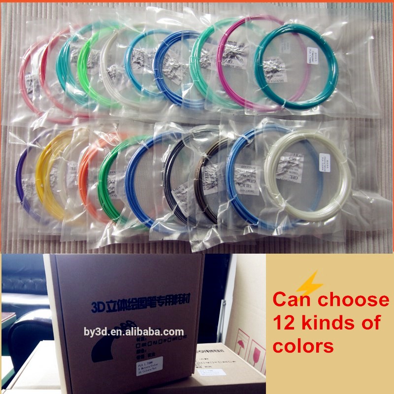 New Premium PLA 1.75MM 3D Filament 6.1m 12 Colors per Set 3D Printing Filament