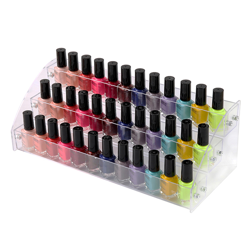 Clear acrylic tiers cosmetic nail polish display stand