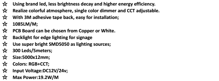 SMD5050 5 in 1 RGB+CCT LED Strip Lights Series 60leds/m