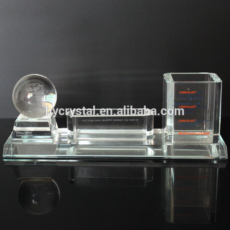 New arrival crystal office ornaments with 3d laser ball