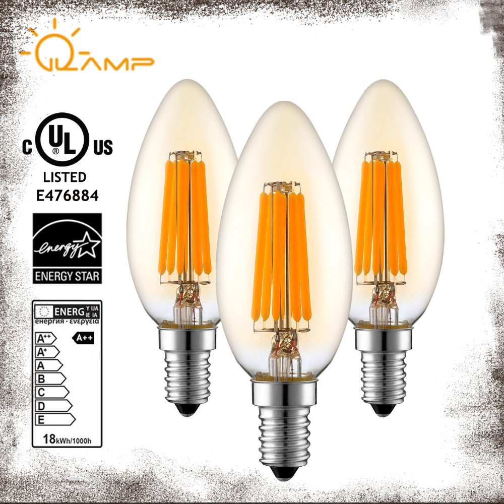 PSE Listed Dimmer Compatible C35 Filament Led Candle E17 100V Carbon Filament Bulb 40W/60W Antique Decorative Edison