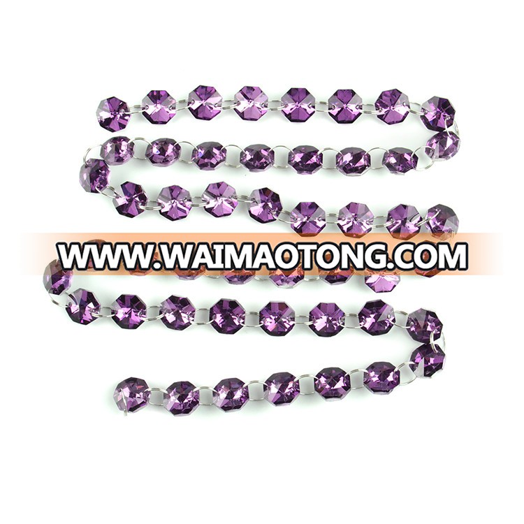 Amethyst with silver back 14mm crystal garland strands with silver rings for beautifully decorated wedding best seller