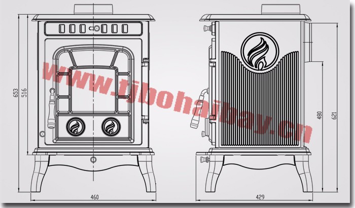 Exquisite cast iron crafts manufacture direct wood stove