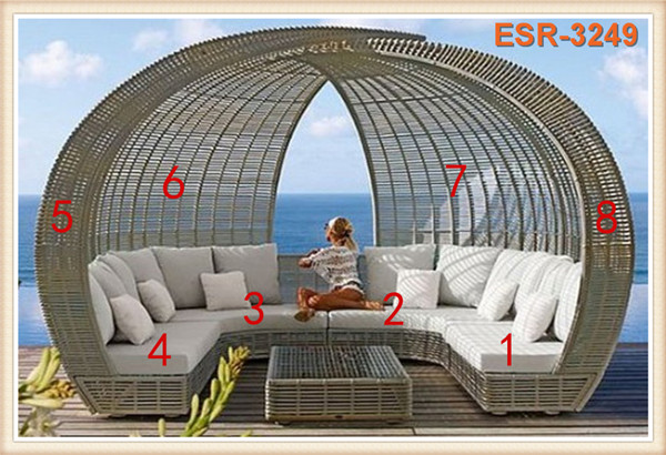 Wicker plastic synthetic rattan indoor outdoor sunbed