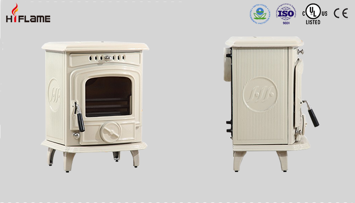 Different color freestanding cheap mini small enamel cast iron wood-burning stove