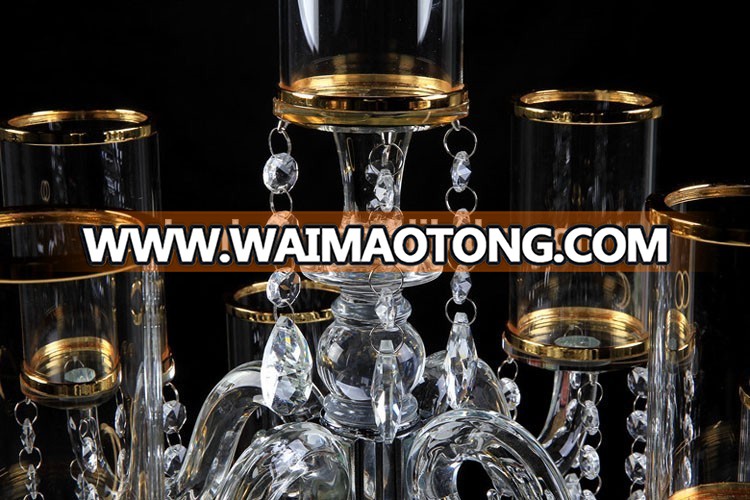 wedding decoration wholesale crystal candelabra with 9 arm