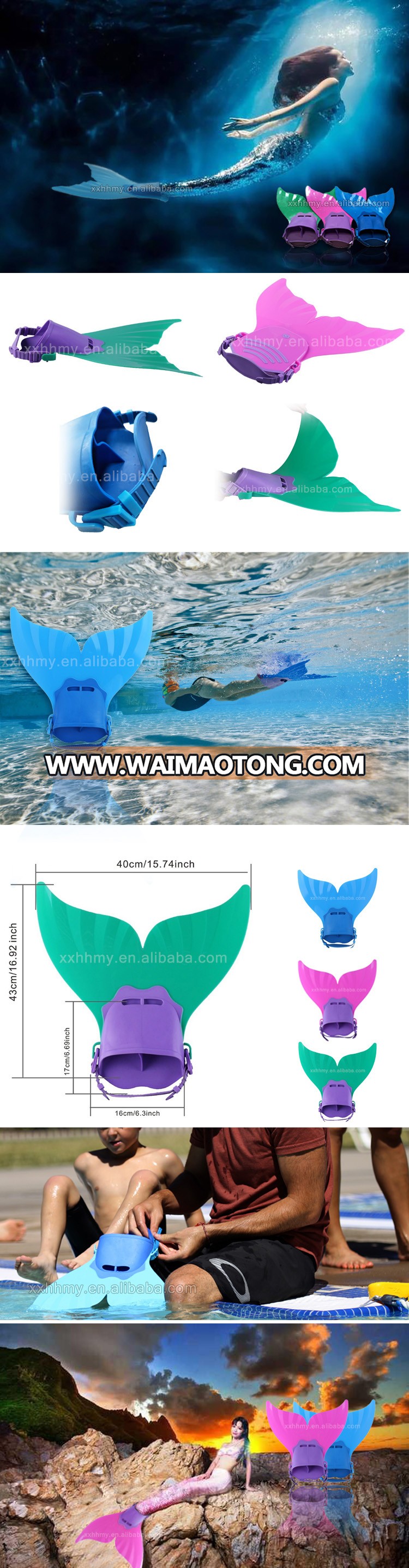 Alibaba golden china supplier amazing quality mermaid monofin surfboard fins diving