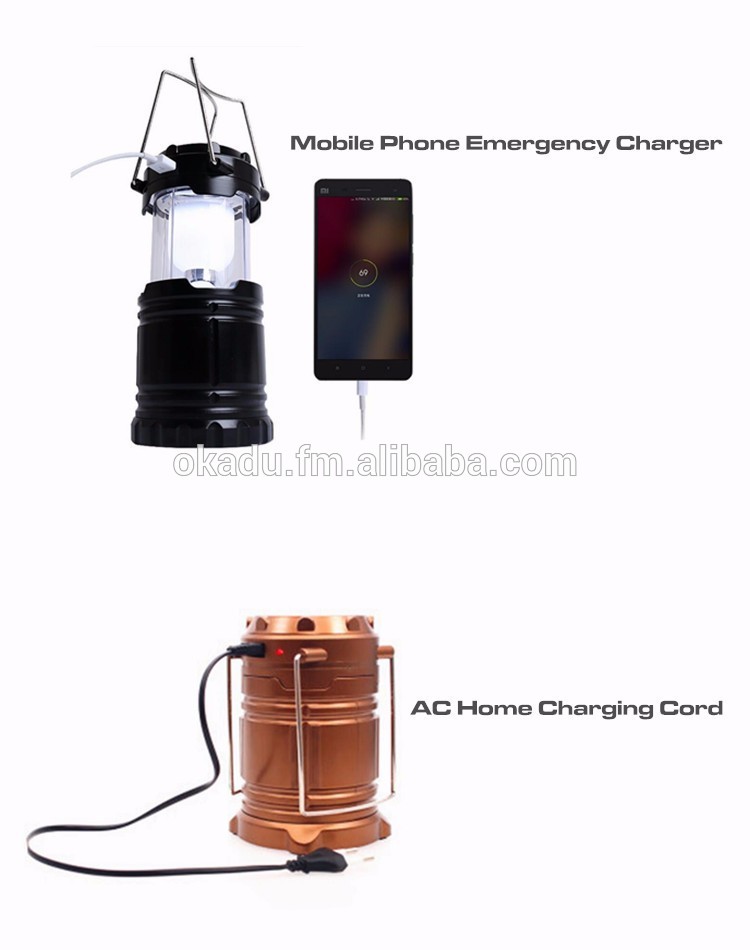 Multifunction Tent Light Mobile Phone Charging LED Solar Camping Light