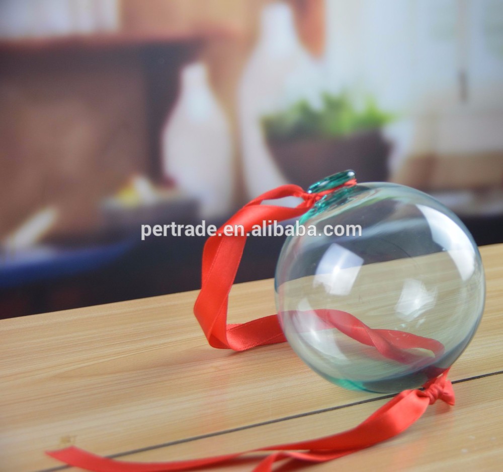 Christmas hanging ball vase with silk ribbon