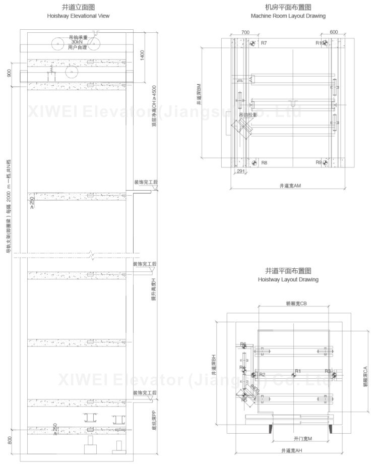 XIWEI Comfortable Parking Garage Car Elevator