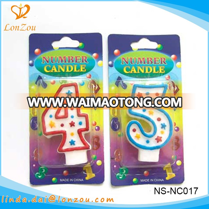 Candle number multi-colored decorative oem birthday number candle for children