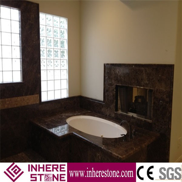 Brown Marble Dark Emperador Design in Bathroom