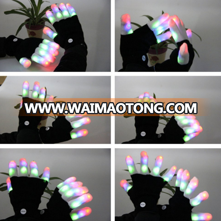 Black Color Christmas LED Finger Light Glove