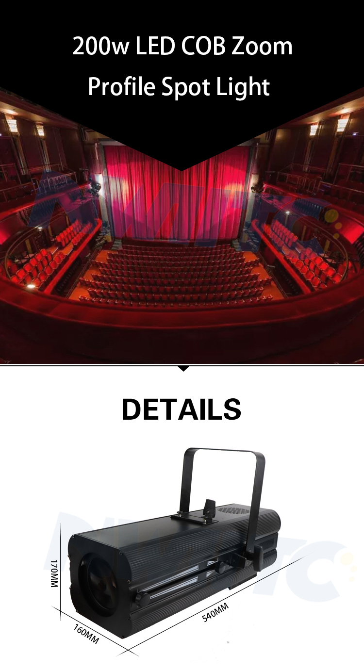 200w led ellipsoidal leko gobo projector zoom led profile spot light