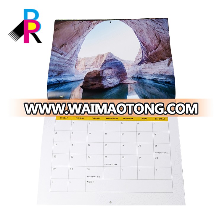 Customized Printing Logo Design Decorative YO BindingYO Wires DIY Wall Calendar