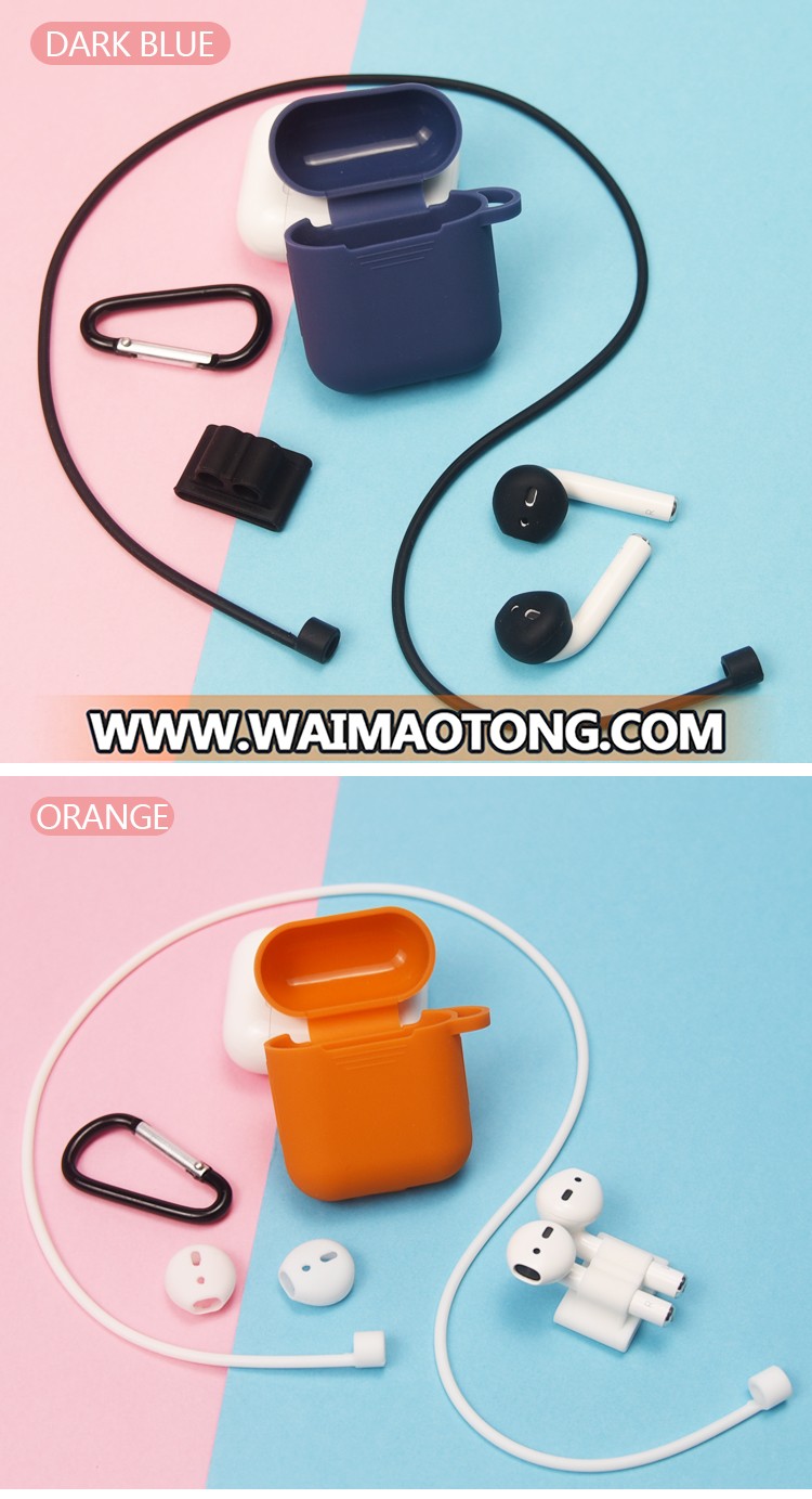 5 pcs/set Silicone Cover Protection Case for AirPod Earphone Box Case Shockproof Anti-lost Sports Accessories for Airpod