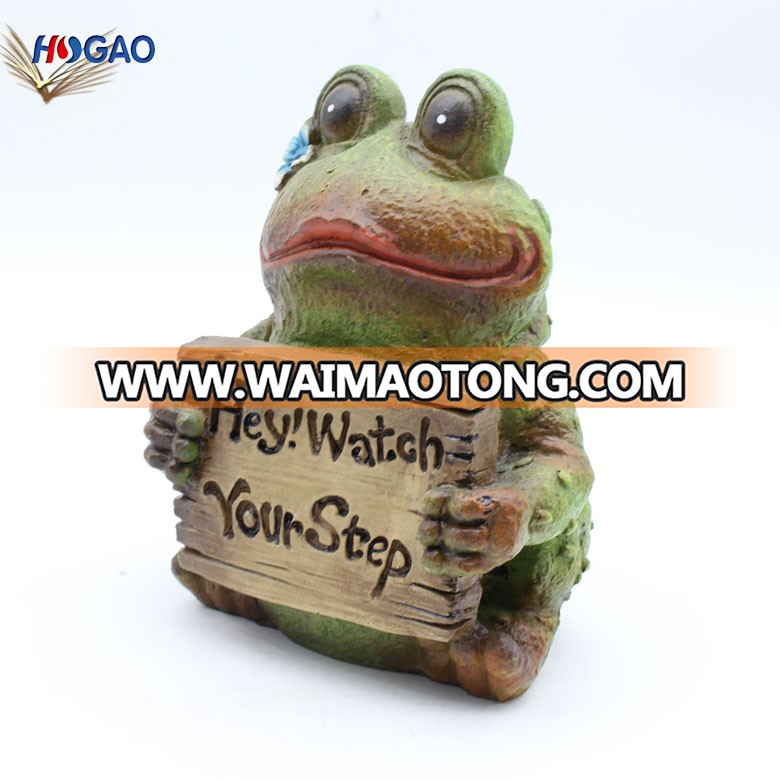 2019 Hot Sale Handcrafted Polyresin Outdoor Garden Frog Statue