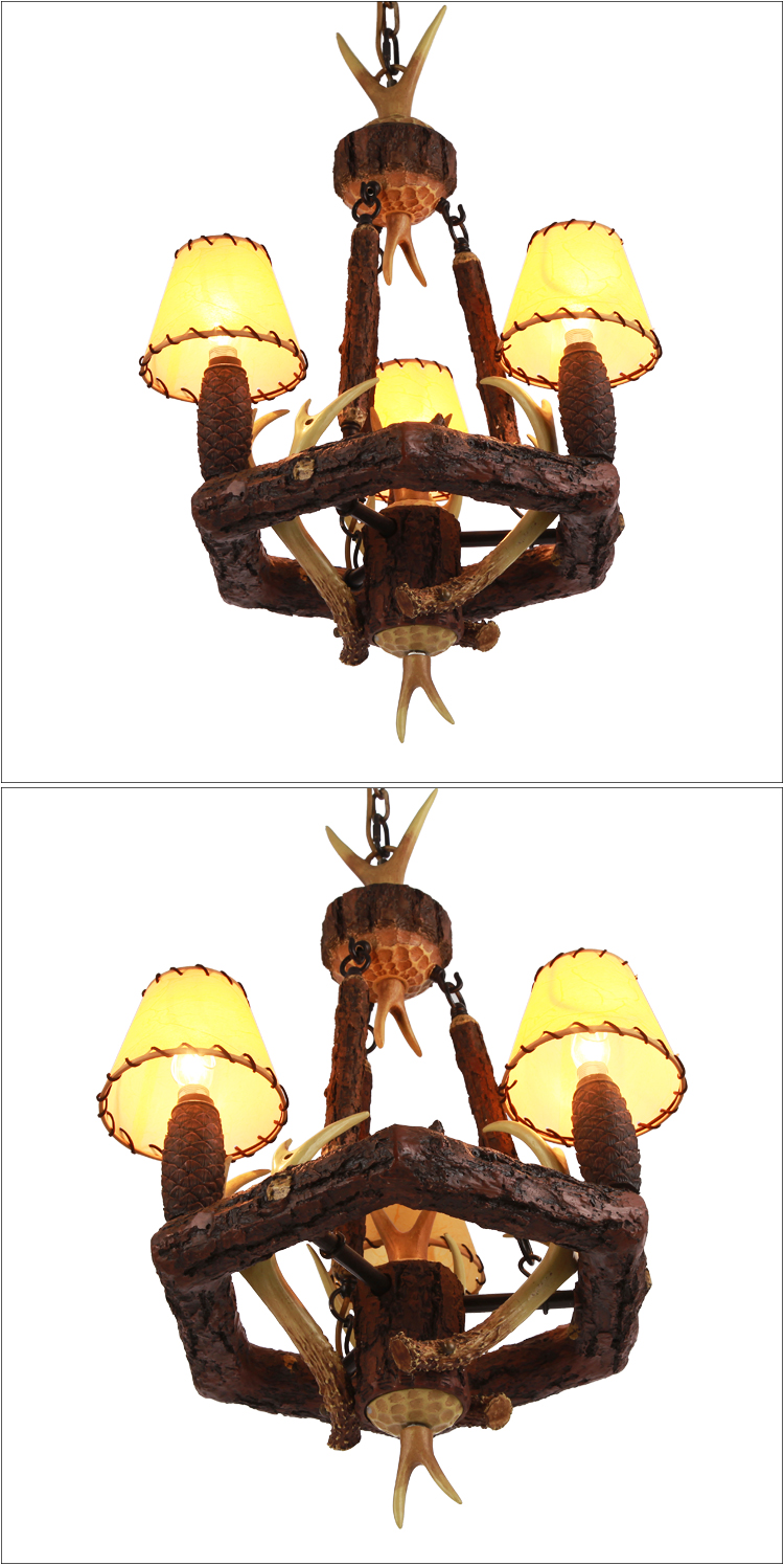 Artificial Resin American Country Style Antler Chandelier