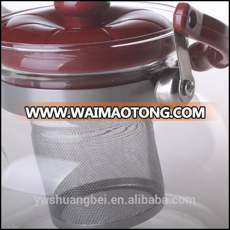 New Design 1000ml Borosilicate Glass Tea Pot With Filter, Glass Pitcher With Tea Strainer