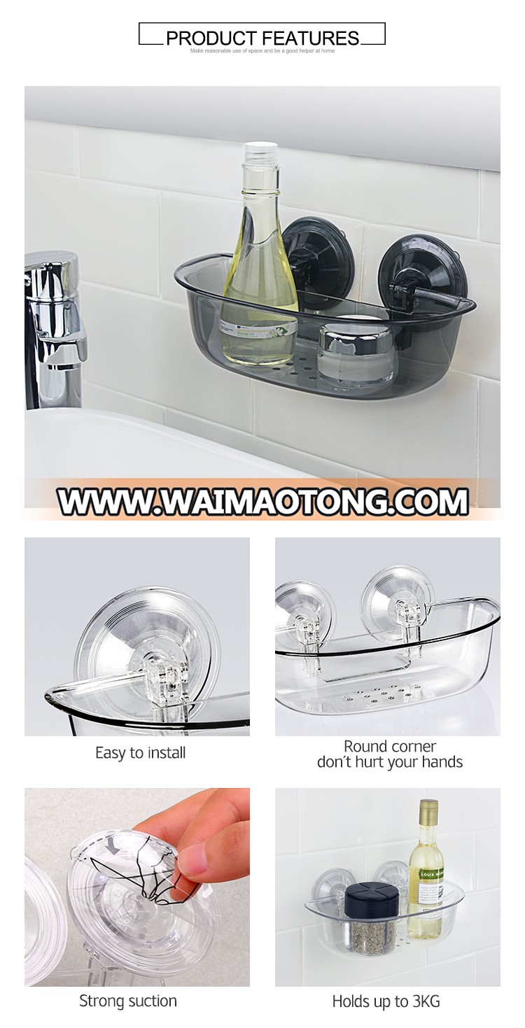 Bathroom shelves storage holders with suction hook