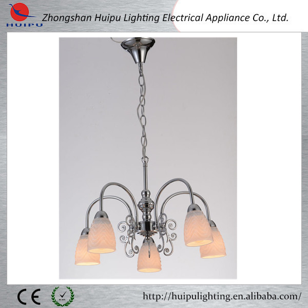 Modern high quality beautiful glass shade home lamp  chandelier pendant light with E14 lamp holder 5 light pendant light