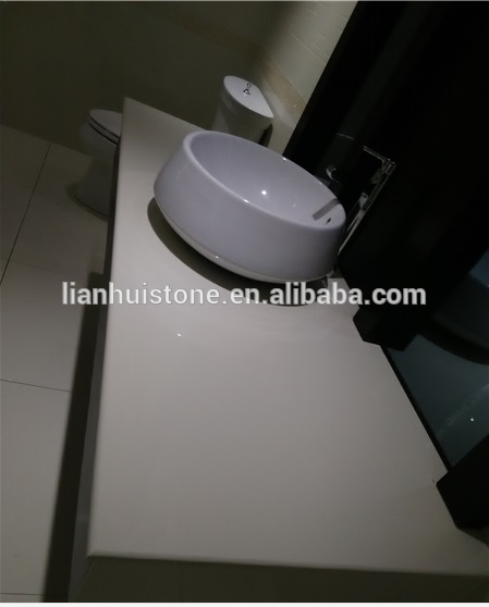 nano crystallized glass white artificial stone one piece bathroom sink and countertop