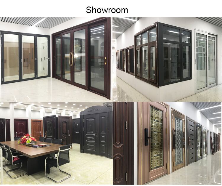 Luxury design heavy duty accordion door  3 trcks sound proof interior sliding door aluminium windows