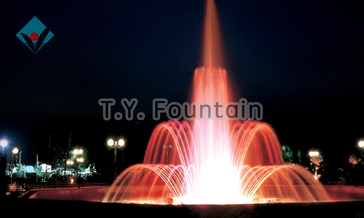 Lake music dancing water fountain