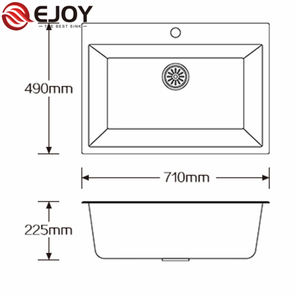 High Quality artificial granite kitchen sink Customized single bowl kitchen sink quartz