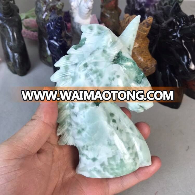 wholesale customized quartz crystal unicorn carvings hand carved