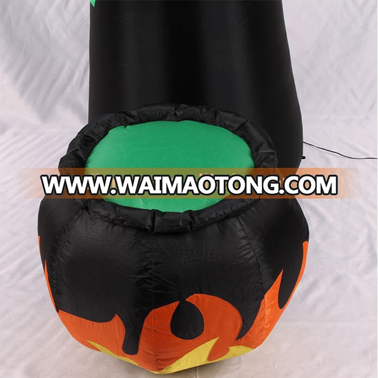 1.8m inflatable green witch halloween yard decoration