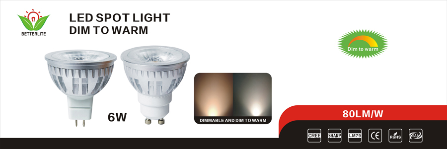 Led Spotlight GU10 GU5.3 MR16 COB Spotlight Warm Dimming Bulb